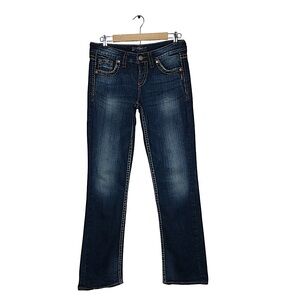 Silver Lola 17” Cotton Blend Dark Wash Straight Leg Western Jeans W27 / L32